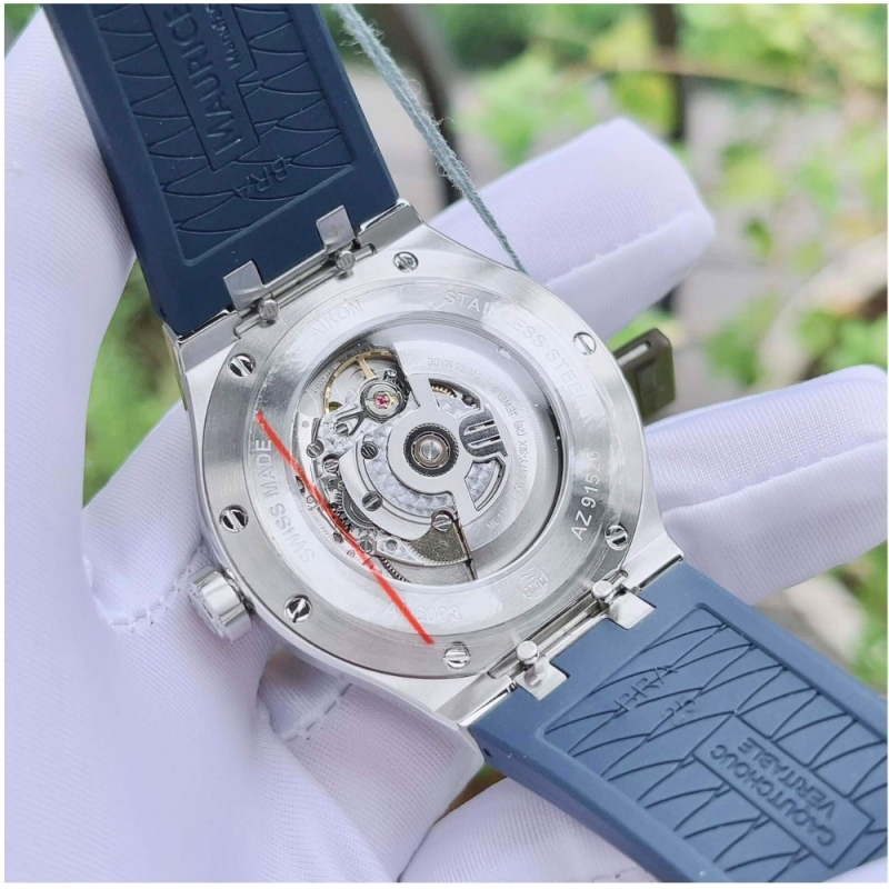 MAURICE LACROIX AIKON AI6008-SS00B-430-4 - NAM - KÍNH SAPPHIRE - DÂY CAO SU - AUTOMATIC - SIZE 42MM - MÁY THỤY SỸ - Ảnh 6
