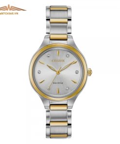 CITIZEN FE2104-50A  - NỮ - KÍNH KHOÁNG - DÂY KIM LOẠI - ECO DRIVE - SIZE 29MM - MÁY NHẬT