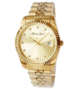 MATHEY TISSOT H710PI - NAM - KÍNH KHOÁNG - DÂY KIM LOẠI - PIN - SIZE 40MM - MÁY THỤY SỸ