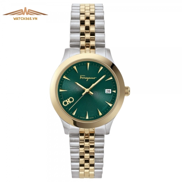 SALVATORE FERRAGAMO SFCU00219 - NỮ - KÍNH SAPPHIRE - DÂY KIM LOẠI - PIN - SIZE 28MM - MÁY ITALIA