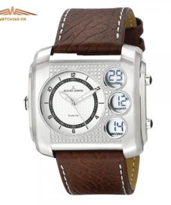 JACQUES LEMANS MADRID ANALOG 1-1780B - NAM - KÍNH KHOÁNG - DÂY DA - PIN - SIZE 46MM - MÁY ÁO