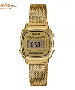 CASIO LA670WEMY-9DF - NỮ - KÍNH NHỰA - DÂY KIM LOẠI - PIN - SIZE 24.6MM - MÁY NHẬT