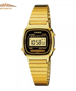 CASIO LA670WGA-1DF - NỮ - KÍNH NHỰA - DÂY KIM LOẠI - PIN - SIZE 24.6MM - MÁY NHẬT