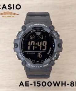 CASIO AE-1500WH-8BVDF - NAM - KÍNH NHỰA - DÂY NHỰA - PIN - SIZE 51MM - MÁY NHẬT