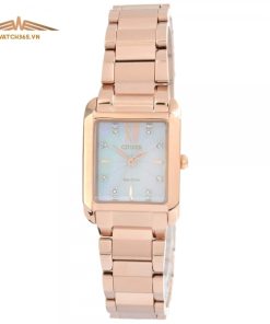 CITIZEN BIANCA EW5553-51D - NỮ - KÍNH SAPPHIRE - DÂY KIM LOẠI - ECO DRIVE - SIZE 27MM - MÁY NHẬT
