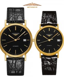 LONGINES L4.921.2.52.2 & L4.821.2.52.2 - ĐỒNG HỒ ĐÔI - KÍNH SAPPHIRE - DÂY DA - AUTOMATIC - SIZE 38.5&34.5MM - MÁY THỤY SỸ