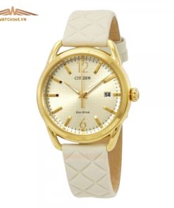 CITIZEN FE6082-08P - NỮ - KÍNH KHOÁNG - DÂY DA - ECO DRIVE - SIZE 36MM - MÁY NHẬT