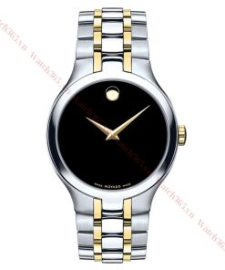 MOVADO VETURI DEMI GOLD 0606958 - NAM - KÍNH SAPPHIRE - DÂY KIM LOẠI - PIN - SIZE 39MM - MÁY THỤY SỸ