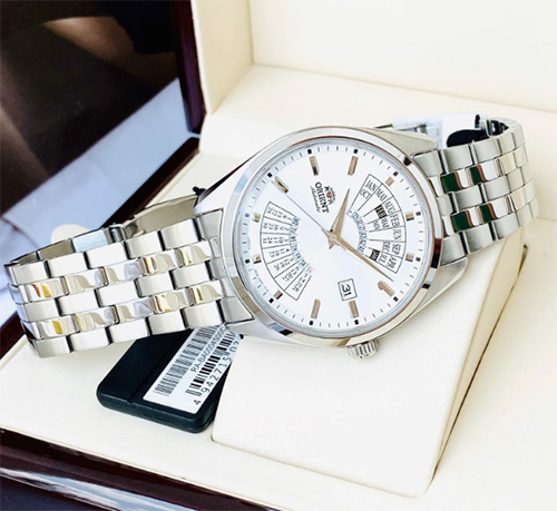 ORIENT CONTEMPORARY MULTI YEAR CALENDAR RA-BA0004S10B - NAM - KÍNH KHOÁNG - DÂY KIM LOẠI - AUTOMATIC - SIZE 43.5MM - MÁY NHẬT - Ảnh 3