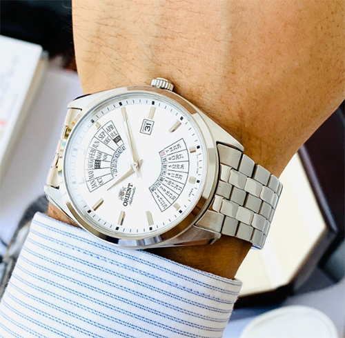 ORIENT CONTEMPORARY MULTI YEAR CALENDAR RA-BA0004S10B - NAM - KÍNH KHOÁNG - DÂY KIM LOẠI - AUTOMATIC - SIZE 43.5MM - MÁY NHẬT - Ảnh 2