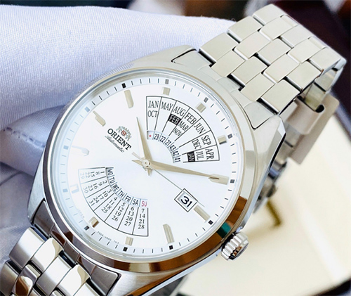 ORIENT CONTEMPORARY MULTI YEAR CALENDAR RA-BA0004S10B - NAM - KÍNH KHOÁNG - DÂY KIM LOẠI - AUTOMATIC - SIZE 43.5MM - MÁY NHẬT - Ảnh 7
