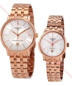 TISSOT CARSON T122.407.33.031.00 & T122.207.33.031.00 - ĐỒNG HỒ ĐÔI - KÍNH SAPPHIRE - DÂY KIM LOẠI - AUTOMATIC - SIZE 40&30 MM - MÁY THỤY SỸ