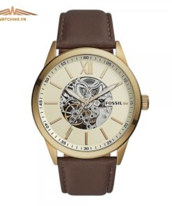 FOSSIL FLYNN BROWN LEATHER BQ2382 - NAM - KÍNH SAPPHIRE - DÂY DA - AUTOMATIC - SIZE 48MM - MÁY HOA KỲ
