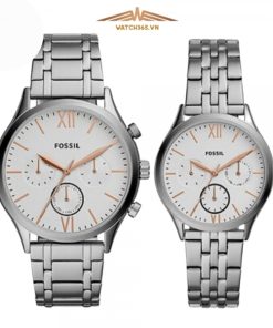 FOSSIL BQ2468SET - ĐỒNG HỒ ĐÔI - KÍNH KHOÁNG - DÂY KIM LOẠI - PIN - SIZE 44&35 MM - MÁY HOA KỲ