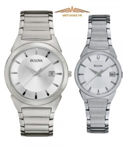BULOVA 96B015 & 96M111 - ĐỒNG HỒ ĐÔI - PIN - DÂY KIM LOẠI - SIZE 40&26 MM - MÁY THỤY SỸ