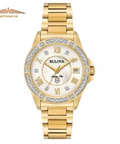 BULOVA BULOVA MARINE STAR DIAMOND 98R235 - NỮ - KÍNH SAPPHIRE - DÂY KIM LOẠI - PIN - SIZE 32MM - MÁY THỤY SỸ