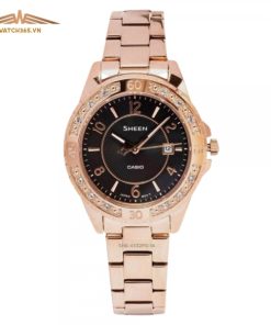 CASIO SHEEN SHE-4532PG-1AUDF - NỮ - KÍNH SAPPHIRE - DÂY KIM LOẠI - PIN - SIZE 35MM - MÁY NHẬT