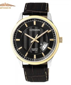 CITIZEN QUARTZ BLACK BI1054-12E - NAM - KÍNH KHOÁNG - DÂY DA - PIN - SIZE 42MM - MÁY NHẬT