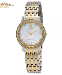 CITIZEN SILHOUETTE CRYSTALS EX1484-57D - NỮ - KÍNH SAPPHIRE - DÂY KIM LOẠI - ECO DRIVE - SIZE 29MM - MÁY NHẬT