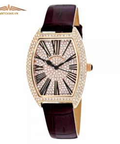 CHRISTIAN VAN SANT ELEGANT BROWN LEATHER CV4843 - NỮ - KÍNH KHOÁNG - DÂY DA - PIN - SIZE 36MM - MÁY HOA KỲ