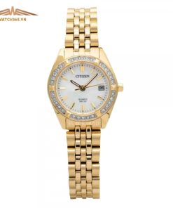 CITIZEN EU6062-50D - NỮ - KÍNH KHOÁNG - DÂY KIM LOẠI - PIN - SIZE 26MM - MÁY NHẬT