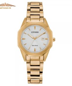 CITIZEN SILHOUETTE CORSO EW2582-59A - NỮ - KÍNH SAPPHIRE - DÂY KIM LOẠI - ECO DRIVE - SIZE 28MM - MÁY NHẬT