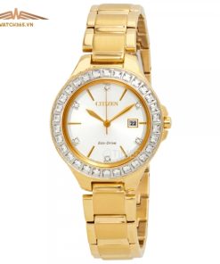 CITIZEN SILHOUETTE CLASSIC FE1192-58A - NỮ - KÍNH KHOÁNG - DÂY KIM LOẠI - ECO DRIVE - SIZE 31MM - MÁY NHẬT