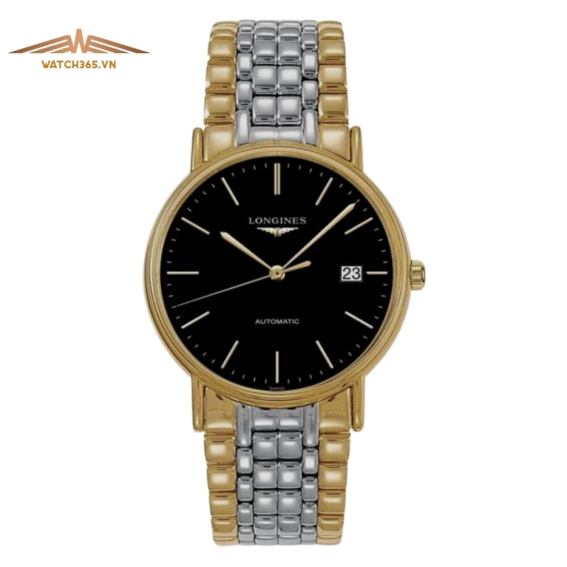 LONGINES PRESENCE BLACKGOLD L4.921.2.52.7 - NAM - KÍNH SAPPHIRE - DÂY KIM LOẠI - AUTOMATIC - SIZE 38.5MM - MÁY THỤY SỸ - Ảnh 2