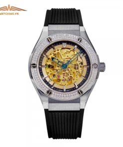 OLYM PIANUS OP990-45.24ADGS-GL-D CLASSIC FUSION - NAM - KÍNH SAPPHIRE - DÂY CAO SU - AUTOMATIC - SIZE 42MM - MÁY NHẬT