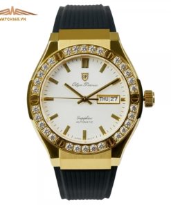 OLYM PIANUS OP990-45ADGK-GL-T CLASSIC FUSION - NAM - KÍNH SAPPHIRE - DÂY CAO SU - AUTOMATIC - SIZE 42MM - MÁY NHẬT