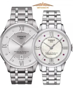 TISSOT CHEMIN DES TOURELLES DIAMOND WHITE T099.407.11.033.00 & T099.207.11.113.00 - ĐỒNG HỒ ĐÔI - KÍNH SAPPHIRE - DÂY KIM LOẠI - AUTOMATIC - SIZE 42&32 MM - MÁY THỤY SỸ