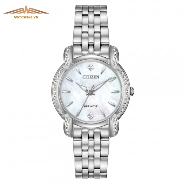 CITIZEN EM0690-50D - NỮ - KÍNH SAPPHIRE - DÂY KIM LOẠI - ECO DRIVE - SIZE 30MM - MÁY NHẬT