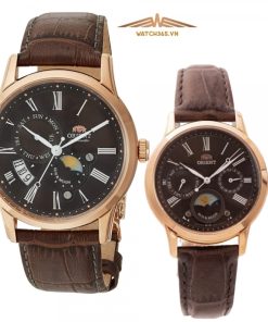 ORIENT SUN & MOON BROWN SAK00003T0 & RA-KA0002Y00B - ĐỒNG HỒ ĐÔI - AUTOMATIC - DÂY DA - SIZE 42.5&34 MM - MÁY NHẬT