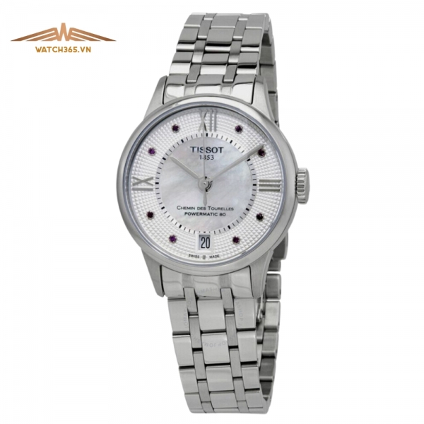 TISSOT CHEMIN DES TOURELLES T099.207.11.113.00 - NỮ - KÍNH SAPHIRE - DÂY KIM LOẠI - AUTOMATIC - SIZE 32MM - MÁY THỤY SỸ