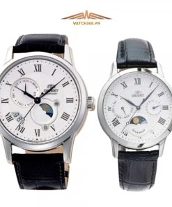 ORIENT SUN&MOON RA-AK0008S10B & RA-KA0006S00C - ĐỒNG HỒ ĐÔI - KÍNH SAPPHIRE - DÂY DA - AUTOMATIC - SIZE 42.5&34 MM - MÁY NHẬT