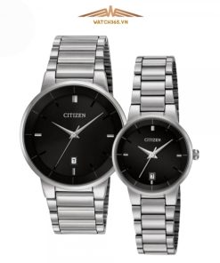 CITIZEN EU6010-53E & BI5010-59E - ĐỒNG HỒ ĐÔI - KÍNH KHOÁNG - DÂY KIM LOẠI - PIN - SIZE 40&26.6MM - MÁY NHẬT
