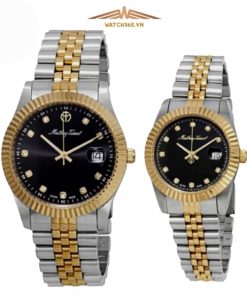 MATHEY TISSOT MATHEY III QUARTZ BLACK H710BN & D810BN - ĐỒNG HỒ ĐÔI - KÍNH KHOÁNG - DÂY KIM LOẠI - PIN - SIZE 40&26MM - MÁY THỤY SỸ