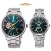 ORIENT SUN AND MOON RA-AS0104E00B & RA-KB0005E00B - ĐỒNG HỒ ĐÔI - KÍNH KHOÁNG - DÂY KIM LOẠI - AUTOMATIC - SIZE 41.5&34MM - MÁY NHẬT