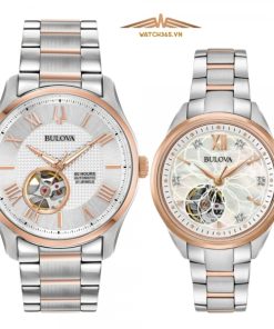 BULOVA SUTTON 98A213 & 98P170 - ĐỒNG HỒ ĐÔI - AUTOMATIC - DÂY KIM LOẠI - SIZE 42&34 MM - MÁY THỤY SỸ
