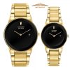 CITIZEN AU1062-56E & GA1052-55E - ĐỒNG HỒ ĐÔI - KÍNH KHOÁNG - DÂY KIM LOẠI - ECO DRIVE - SIZE 40&29.5MM - MÁY NHẬT