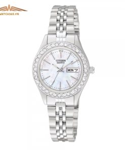 CITIZEN QUARTZ CRYSTAL EQ0530-51D - NỮ - KÍNH KHOÁNG - DÂY KIM LOẠI - PIN - SIZE 25.5MM - MÁY NHẬT