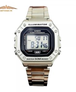 CASIO W-218HD-1AVDF - NAM - KÍNH NHỰA - DÂY KIM LOẠI - PIN - SIZE 43MM - MÁY NHẬT
