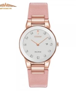 CITIZEN GA1058-08A - NỮ - KÍNH KHOÁNG - DÂY DA - ECO DRIVE - SIZE 30MM - MÁY NHẬT