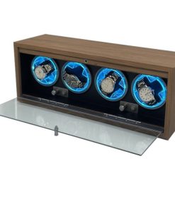 HỘP ĐỒNG HỒ TÍCH CÓT 4 XOAY - LED 4 CHẾ ĐỘ - GỖ CAO CẤP
