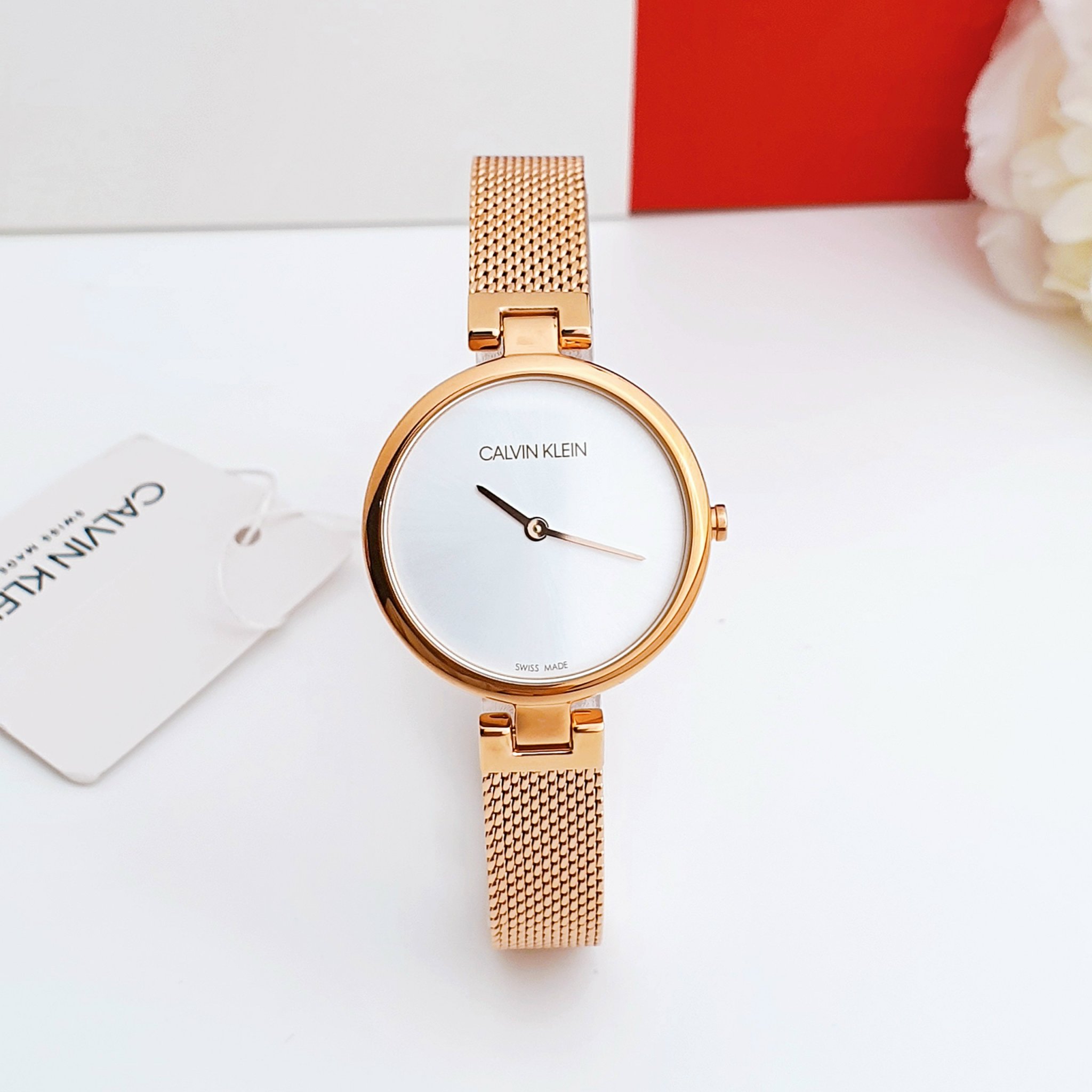 CALVIN KLEIN AUTHENTIC K8G23626 - NỮ - KÍNH KHOÁNG - DÂY KIM LOẠI - PIN - SIZE 28MM - MÁY THỤY SỸ - Ảnh 3