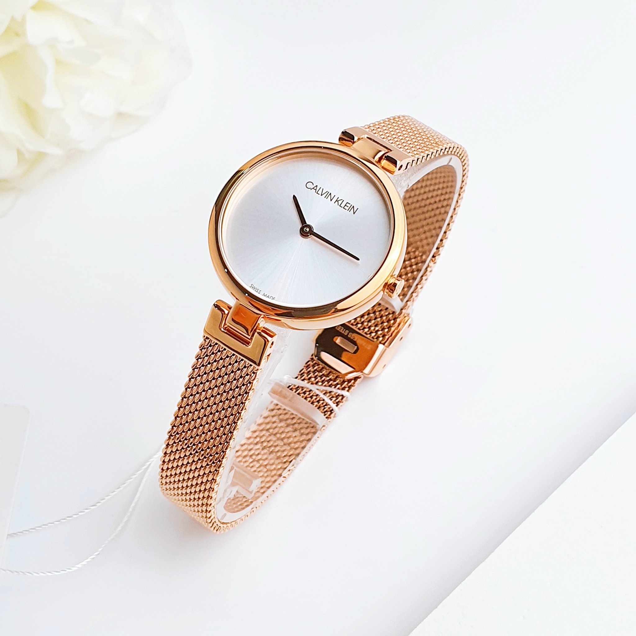 CALVIN KLEIN AUTHENTIC K8G23626 - NỮ - KÍNH KHOÁNG - DÂY KIM LOẠI - PIN - SIZE 28MM - MÁY THỤY SỸ - Ảnh 5