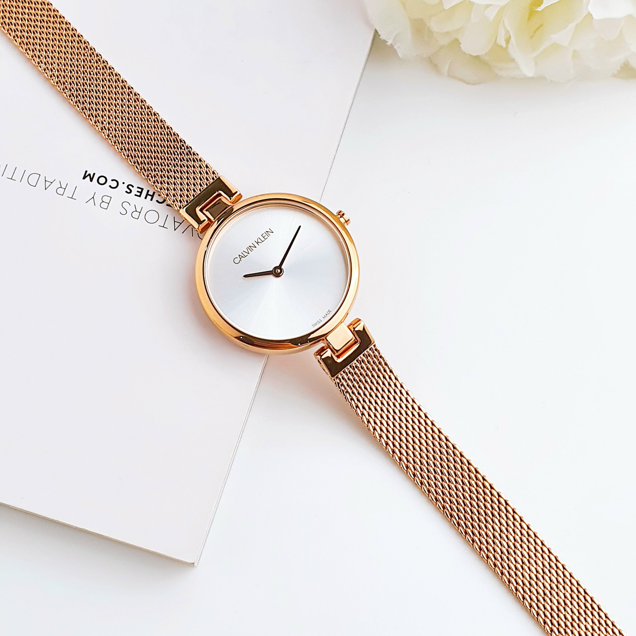 CALVIN KLEIN AUTHENTIC K8G23626 - NỮ - KÍNH KHOÁNG - DÂY KIM LOẠI - PIN - SIZE 28MM - MÁY THỤY SỸ - Ảnh 10
