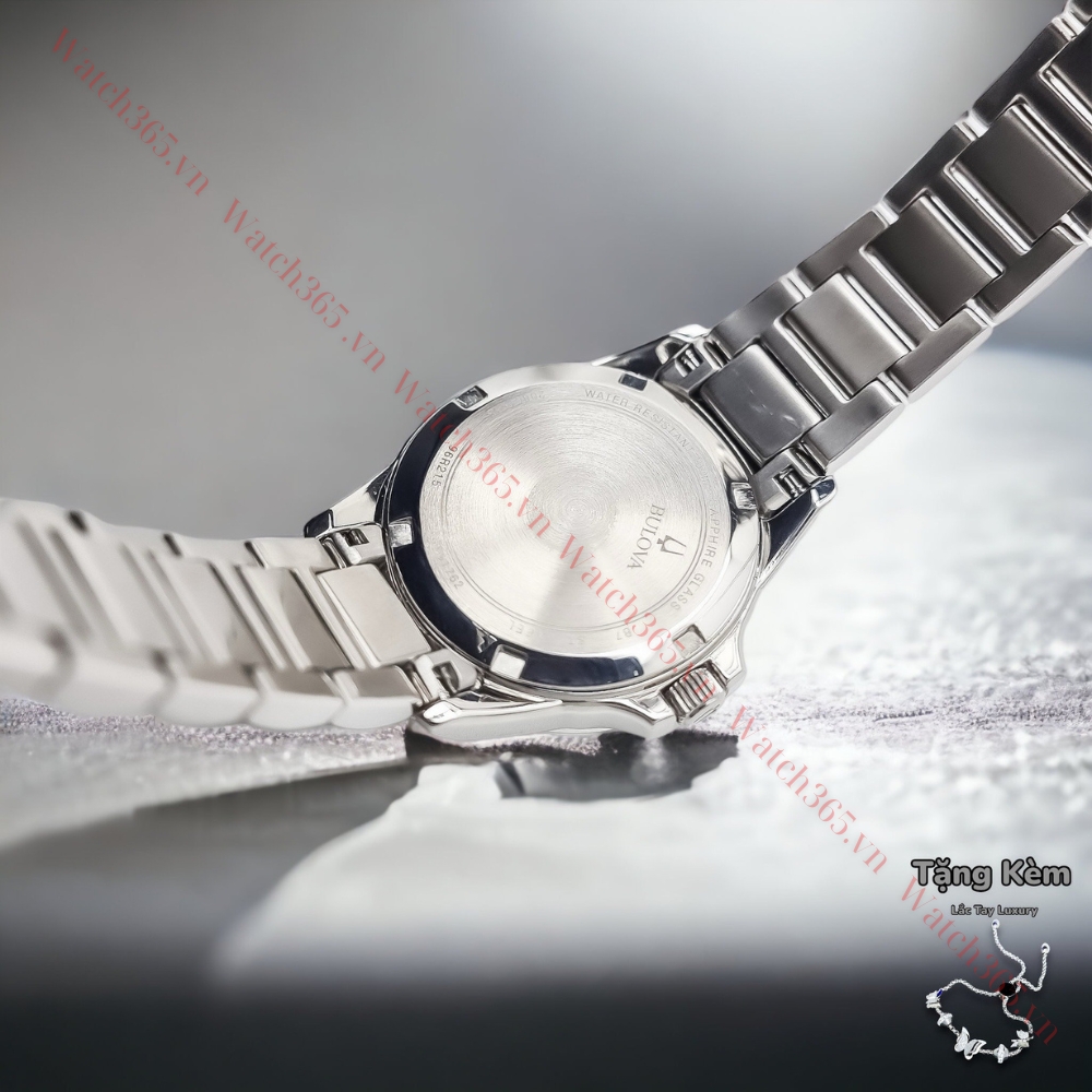 BULOVA MARINE STAR 96R215 - NỮ - KÍNH SAPPHIRE - DÂY KIM LOẠI - PIN - SIZE 32MM - MÁY THỤY SỸ - Ảnh 7