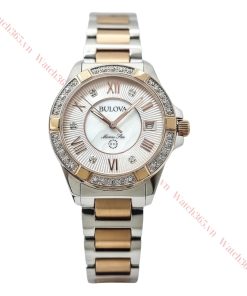 BULOVA DIAMOND DEMI 98R234 - NỮ - KÍNH SAPPHIRE - DÂY KIM LOẠI - PIN - SIZE 32MM - MÁY THỤY SỸ