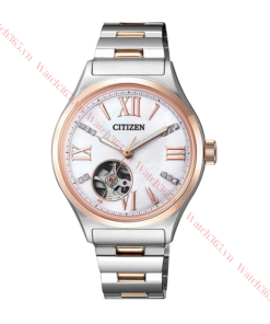 CITIZEN OPEN HEART PC1009-51D - NỮ - KÍNH SAPPHIRE - DÂY KIM LOẠI - AUTOMATIC - SIZE 34MM - MÁY NHẬT